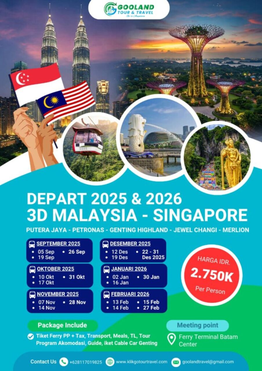 2 negara malaysia singapore 3 hari 2 malam via batam