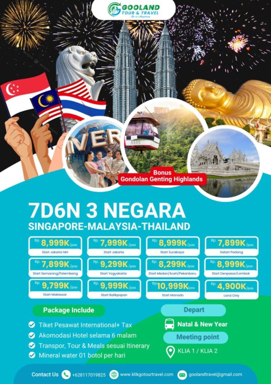 3 negara 7 hari malaysia thailand singapore