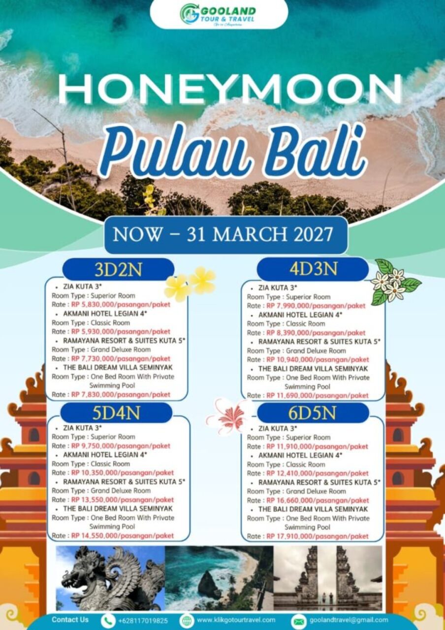 3 days honeymoon bali